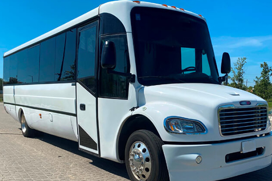 exterior of the limo bus